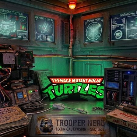 Trooper Nerd custom 3D printed LED lightbox featuring Teenage Mutant Ninja Turtles logo with glowing green and red details